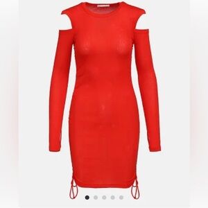 Helmut Lang Lacing Dress in Rib-knit